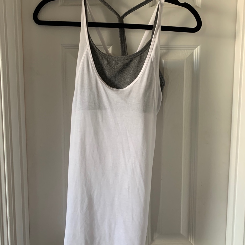 White and grey workout tank